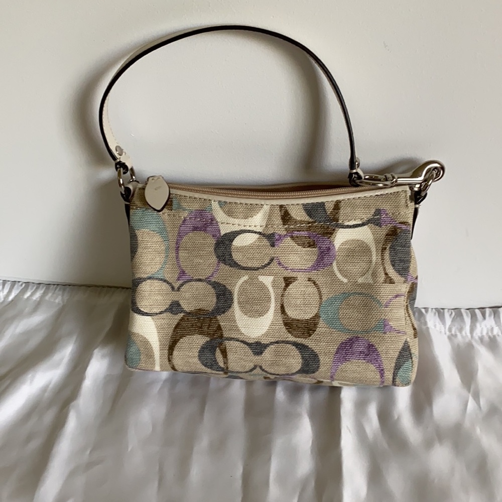 Khaki Patterned Coach Mini Bag - Picture 2 of 6